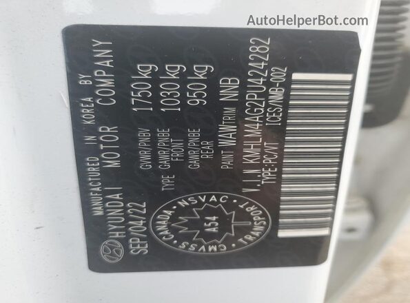 KMHLM4AG2PU424282 2023 HYUNDAI ELANTRA White VIN sticker view