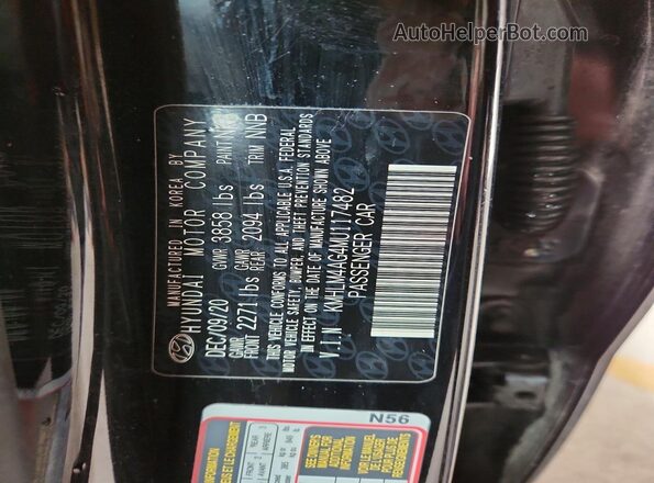 KMHLM4AG4MU117482 2021 HYUNDAI ELANTRA Black Вид підкапотного простору