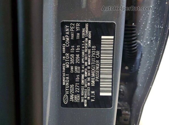 KMHLM4DG1TU179318 2026 HYUNDAI ELANTRA Gray Widok komory silnika