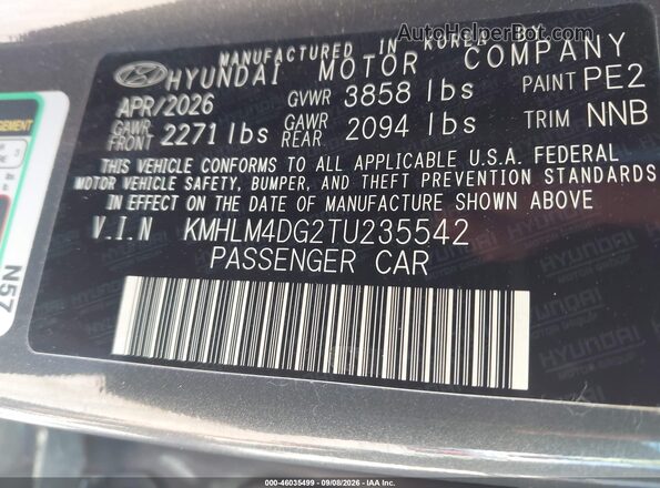 KMHLM4DG2TU235542 2026 HYUNDAI ELANTRA Gray Շարժիչի բաժամունքի տեսք