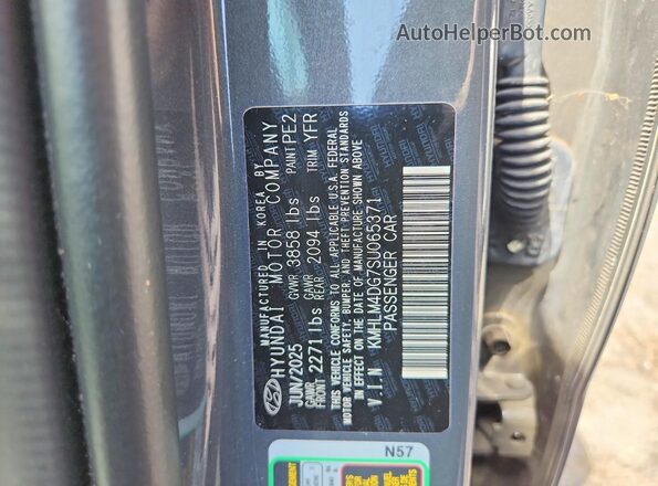 KMHLM4DG7SU065371 2025 HYUNDAI ELANTRA Charcoal Engine compartment view