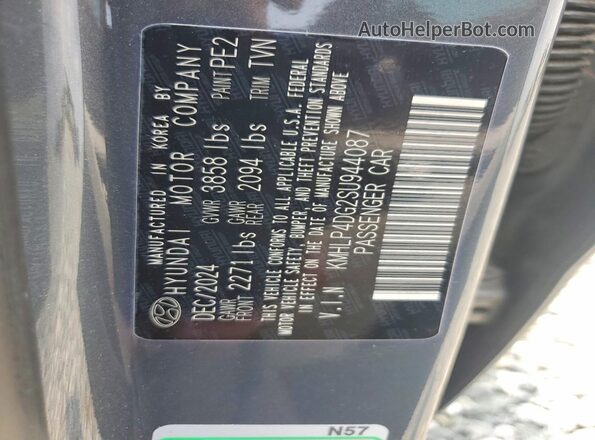 KMHLP4DG2SU944087 2025 HYUNDAI ELANTRA Charcoal Вид підкапотного простору