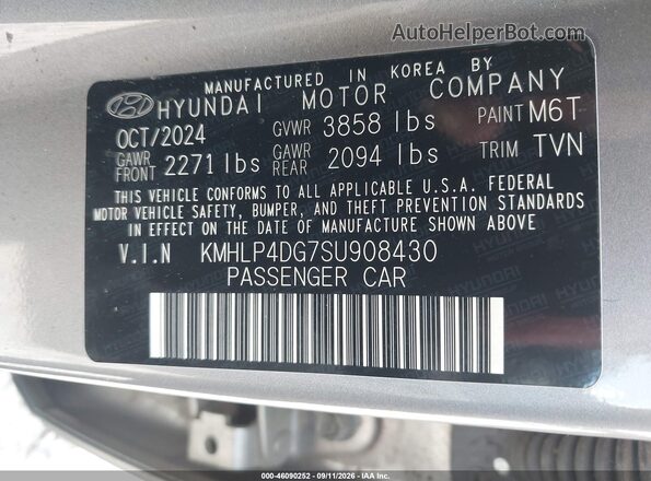 KMHLP4DG7SU908430 2025 HYUNDAI ELANTRA Gray Вид підкапотного простору