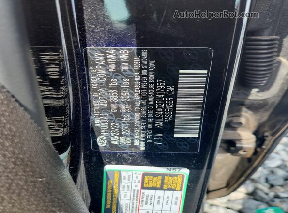 KMHLS4AG2PU417967 2023 HYUNDAI ELANTRA Black VIN sticker view