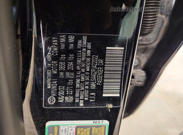 KMHLS4AG2PU422022 2023 HYUNDAI ELANTRA Black Vista del compartimento del motor