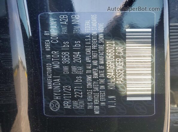 KMHLS4AG6PU568021 2023 HYUNDAI ELANTRA Черный Вид подкапотного пространства