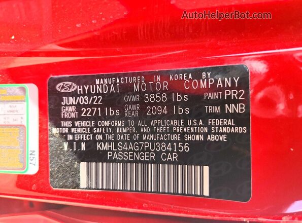 KMHLS4AG7PU384156 2023 HYUNDAI ELANTRA Red Вид підкапотного простору