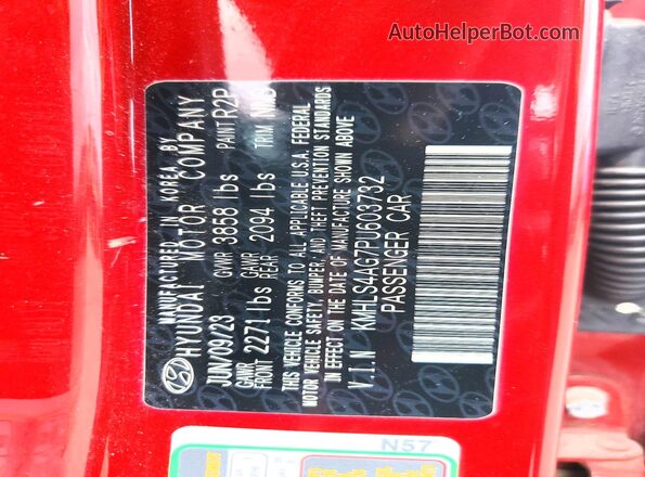 KMHLS4AG7PU603732 2023 HYUNDAI ELANTRA Red VIN sticker view
