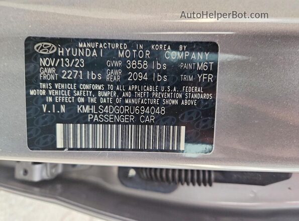 KMHLS4DG0RU694048 2024 HYUNDAI ELANTRA Silver Вид підкапотного простору