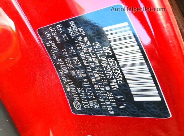 KMHLS4DG3RU674750 2024 HYUNDAI ELANTRA Red Вид підкапотного простору