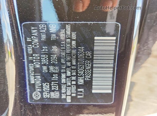 KMHLS4DG3TU106344 2026 HYUNDAI ELANTRA Black Vista del compartimento del motor