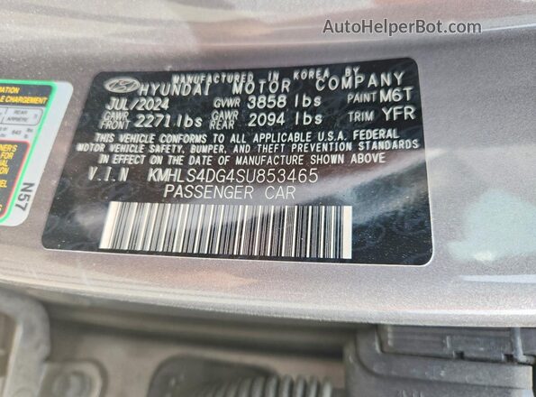 KMHLS4DG4SU853465 2025 HYUNDAI ELANTRA Серебряный Вид подкапотного пространства
