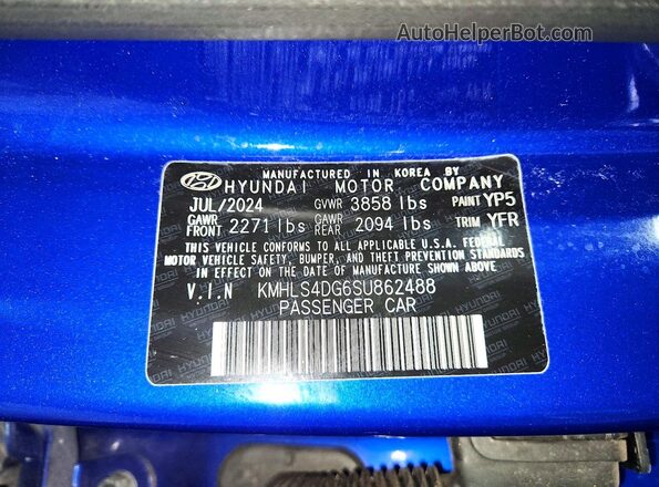 KMHLS4DG6SU862488 2025 HYUNDAI ELANTRA Blue Вид підкапотного простору