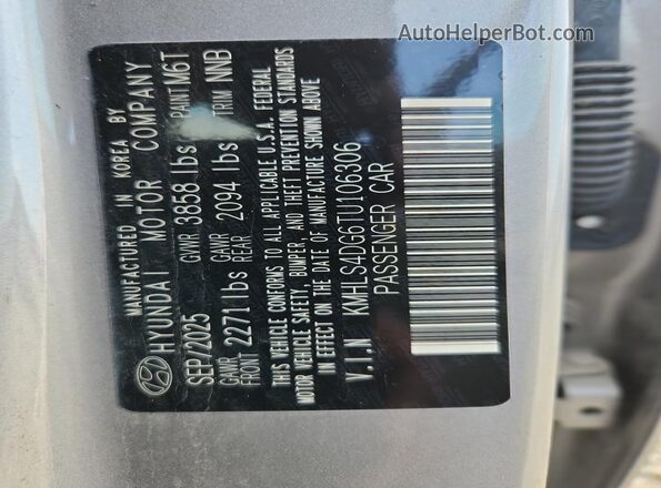 KMHLS4DG6TU106306 2026 HYUNDAI ELANTRA Gray Vista del compartimento del motor