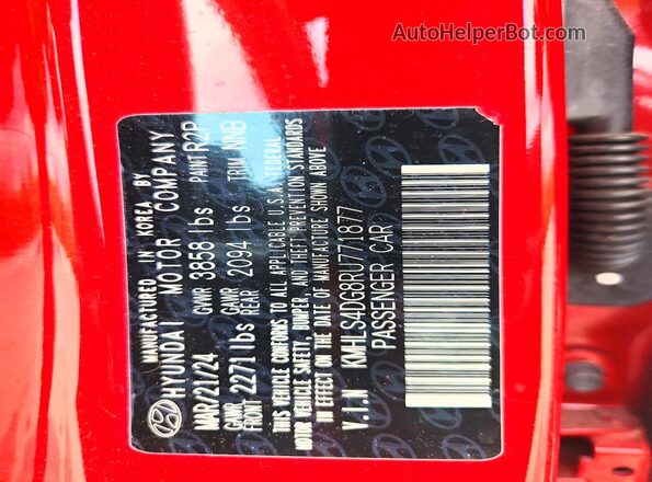 KMHLS4DG8RU771877 2024 HYUNDAI ELANTRA Red Շարժիչի բաժամունքի տեսք