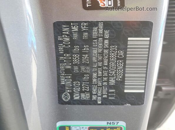 KMHLS4DG9RU688233 2024 HYUNDAI ELANTRA Silver VIN sticker view