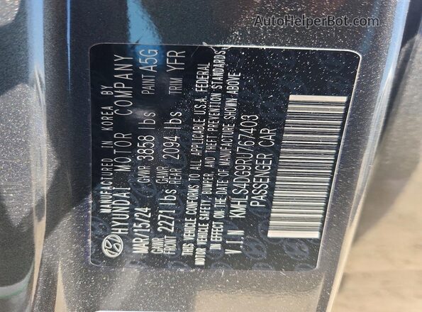 KMHLS4DG9RU767403 2024 HYUNDAI ELANTRA Gray Vista del compartimento del motor
