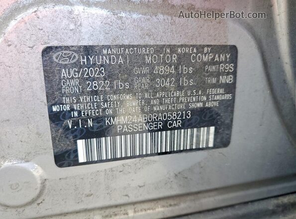 KMHM24AB0RA058213 2024 HYUNDAI IONIQ Silver Շարժիչի բաժամունքի տեսք