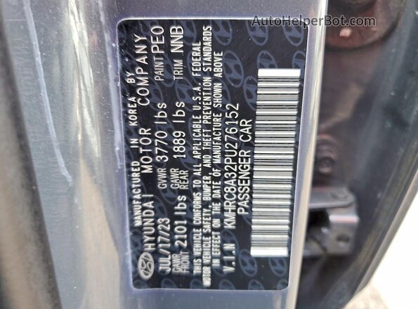 KMHRC8A32PU276152 2023 HYUNDAI VENUE Gray Vista de la etiqueta del VIN