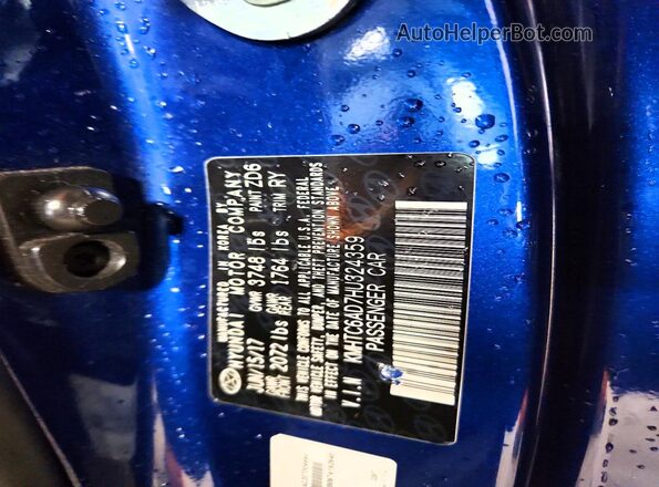KMHTC6AD7HU324359 2017 HYUNDAI VELOSTER Синий Вид наклейки с VIN-кодом