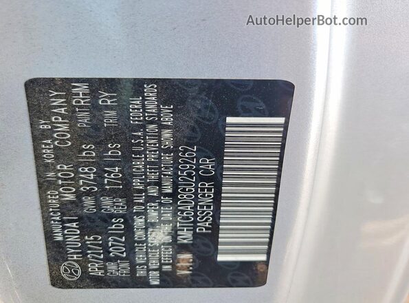 KMHTC6AD8GU259262 2016 HYUNDAI VELOSTER Silver Vista del compartimento del motor