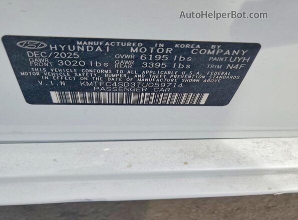 KMTFC4SD3TU059714 2026 GENESIS G90 Белый Вид подкапотного пространства