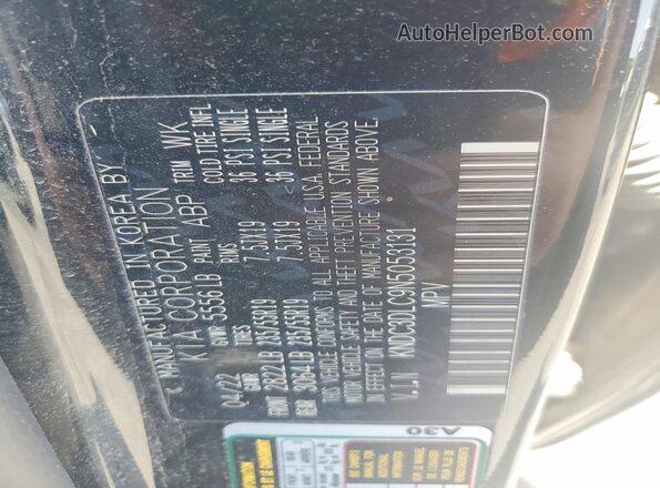 KNDC3DLC9N5053131 2022 KIA EV6 Black VIN կոդի պիտակի տեսք