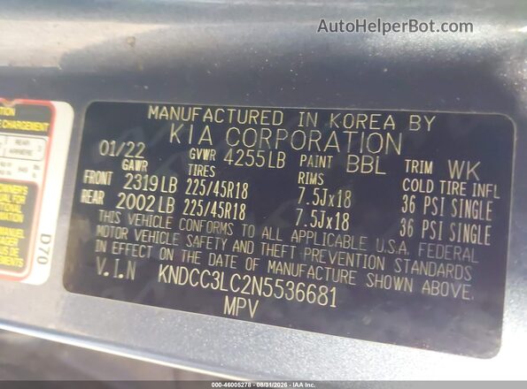 KNDCC3LC2N5536681 2022 KIA NIRO Blue Widok komory silnika