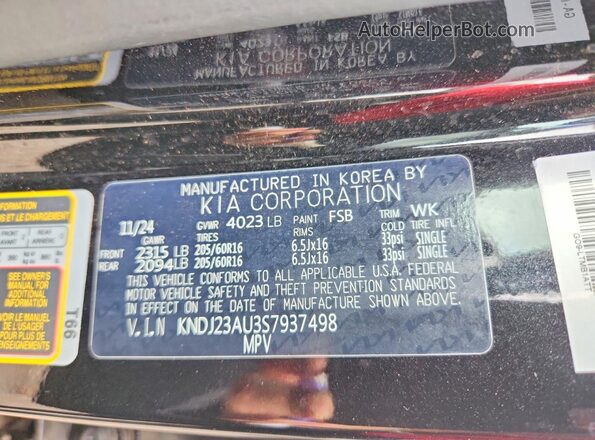 KNDJ23AU3S7937498 2025 KIA SOUL Black Engine compartment view