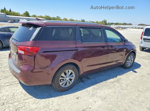 KNDMB5C16G6089688 2016 KIA SEDONA Maroon Задня права чверть