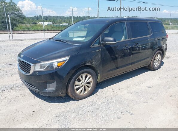 KNDMB5C16G6111091 2016 KIA SEDONA Black Առջևի ձախ երեք քառորդ տեսարան