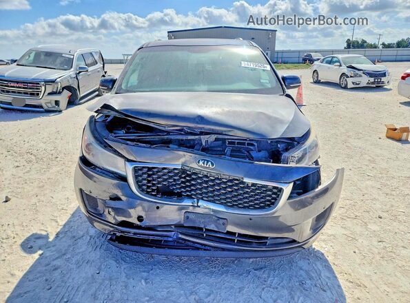 KNDMB5C1XH6281181 2017 KIA SEDONA Gray წინა ხედი