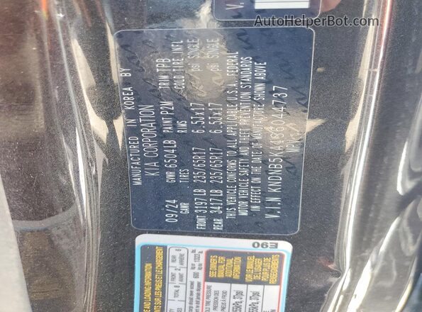 KNDNB5KA1S6044737 2025 KIA CARNIVAL Charcoal Vista interior de 360 grados