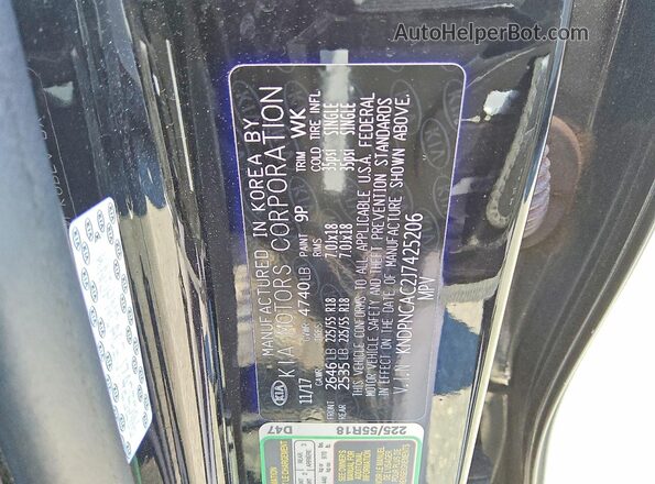 KNDPNCAC2J7425206 2018 KIA SPORTAGE Black VIN կոդի պիտակի տեսք
