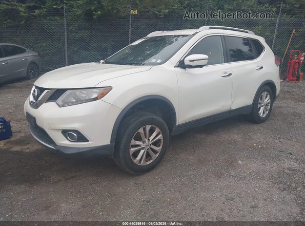 KNMAT2MV1GP630740 2016 NISSAN ROGUE White წინა მარცხენა ხედი სამი მეოთხედიდან