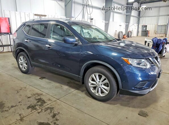 KNMAT2MV4GP700134 2016 NISSAN ROGUE Синий Передняя правая четверть