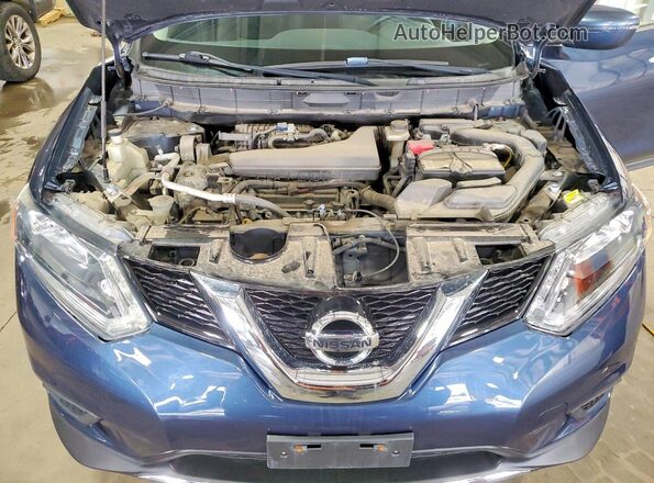 KNMAT2MV4GP700134 2016 NISSAN ROGUE Синий Вид задней части салона
