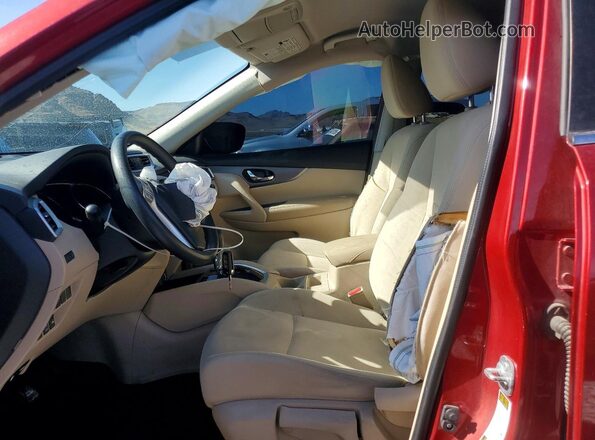 KNMAT2MV4GP710887 2016 NISSAN ROGUE Burgundy Front interior view