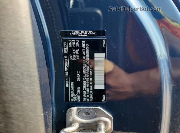 LPSBE0YL5MB001012 2021 POLESTAR 1 Blue VIN კოდის სტიკერის ხედი