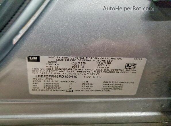 LRBFZPR49PD199419 2023 BUICK ENVISION Silver Սալոնի 360 աստիճան տեսք