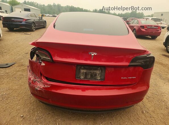 LRW3E1EB9PC924781 2023 TESLA MODEL Red უკანა ხედი