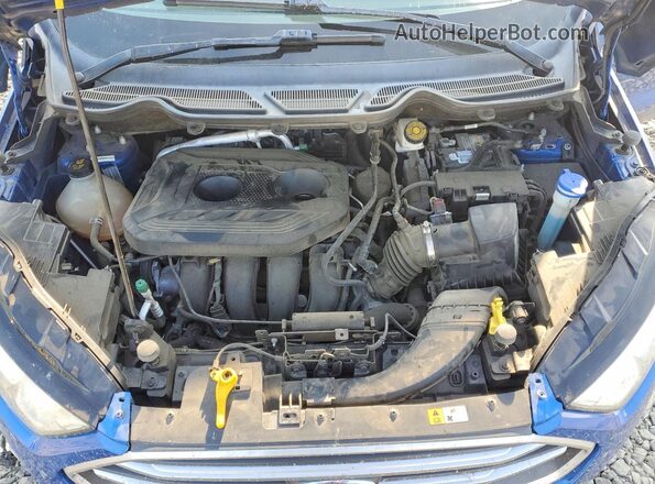MAJ6P1UL6JC242779 2018 FORD ECOSPORT Blue Vista del compartimento del motor