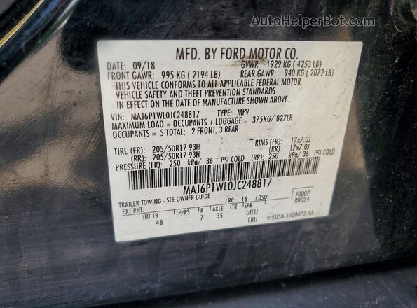 MAJ6P1WL0JC248817 2018 FORD ECOSPORT Black VIN կոդի պիտակի տեսք