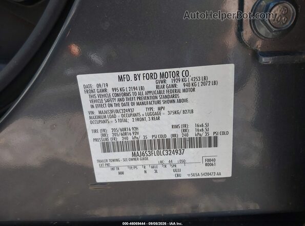 MAJ6S3FL0LC324937 2020 FORD ECOSPORT Blue Вид підкапотного простору