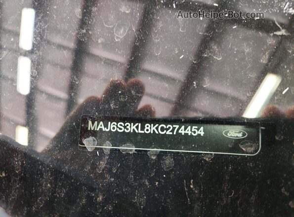 MAJ6S3KL8KC274454 2019 FORD ECOSPORT Черный Вид наклейки с VIN-кодом