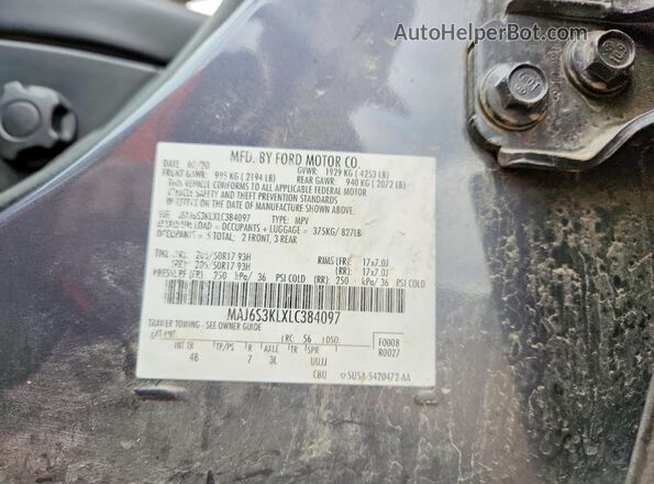 MAJ6S3KLXLC384097 2020 FORD ECOSPORT Угольный Вид подкапотного пространства
