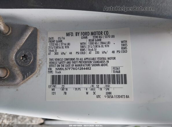 NM0LS7F76G1284482 2016 FORD TRANSIT CONNECT White Շարժիչի բաժամունքի տեսք