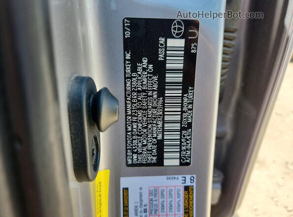 NMTKHMBX2JR039964 2018 TOYOTA C-HR Silver Vista del compartimento del motor