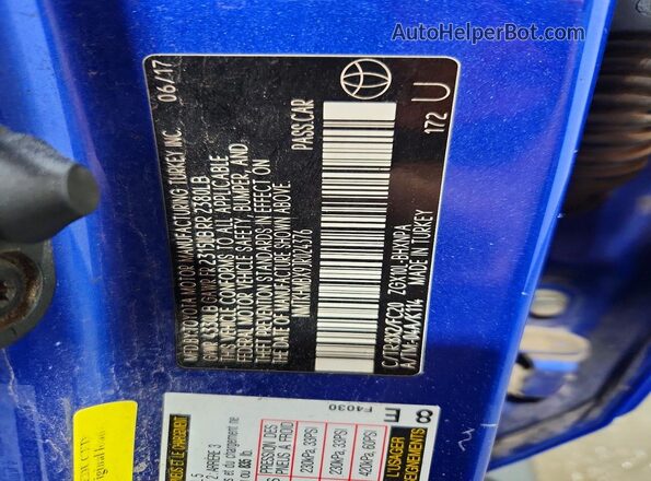 NMTKHMBX9JR024376 2018 TOYOTA C-HR Blue Widok wnętrza 360 stopni