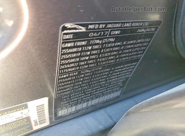 SADCJ2FXXJA244412 2018 JAGUAR F-PACE Gray Engine compartment view
